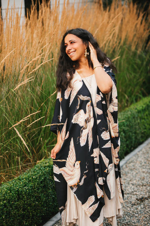 Midnight Doves Starduster Kimono Robe - In Stardust We Trust