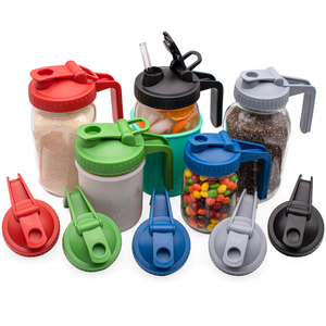 Pour and Store Pitcher Lid with Handle for Mason Jars