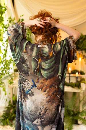 Theatre of Dreams Opera Duster Kimono Robe - Deer and Forest
