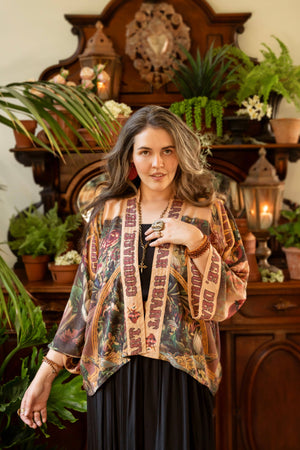 Courage Dear Heart Pixie Duster Crop Kimono w/ Sacred Heart