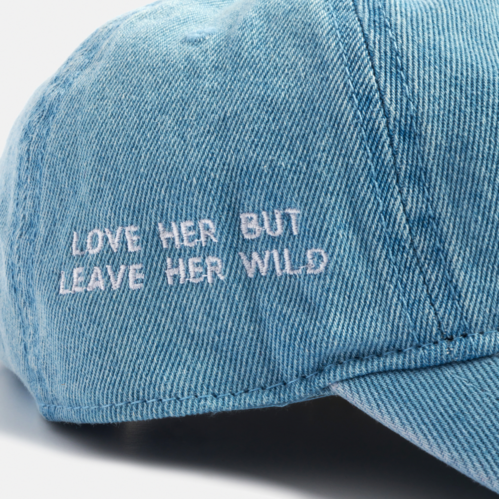 Denim Dad Hat - Embroidered Heart Cap