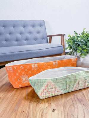 Vintage Kantha Bread Basket - Small