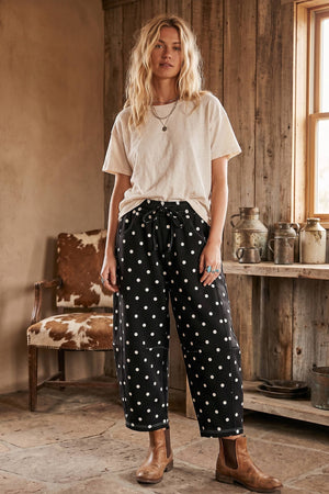 Polka Dot Heavy Scuba Barrel Lounge Pants