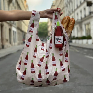 Wine Bottle Bag Charm & Reusable Shopper