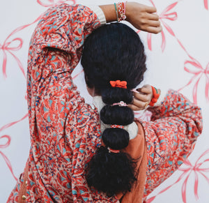 "Joy" Holiday Bow Hair Tie Bracelets