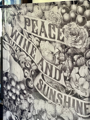 Peace Wine & Sunshine Printed Scarf