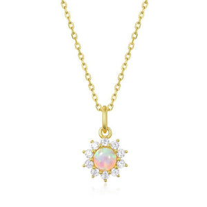 Dainty Sun Moon Opal Charm Layering Necklace in Solid Copper