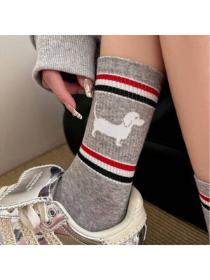 Rufia - Puppy Stripe Crew Socks