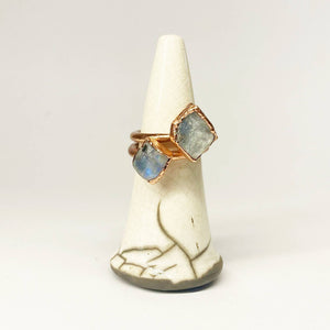 Rainbow Moonstone Free-Form Ring