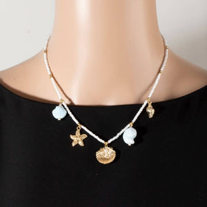 Sealife Charms Beaded Pendant Necklace