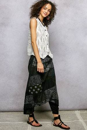 Over Wrapped Cotton Three Quarter Pants