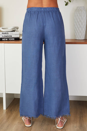 Italian Linen Pants with Raw Hem