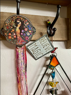 Spring Magic Garden Goddess Tambourine Wall Accent