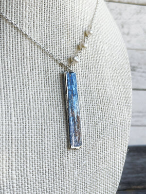 Kyanite Pearl Necklace