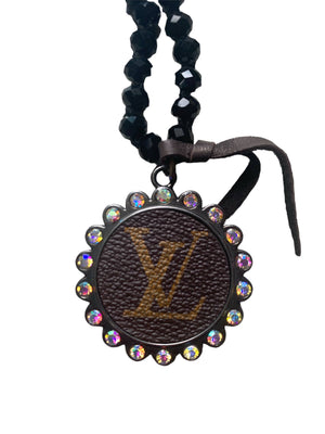 Glossy Black Upcycled Necklace