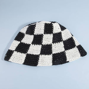 Chunky Crochet Checkered Bucket Hat