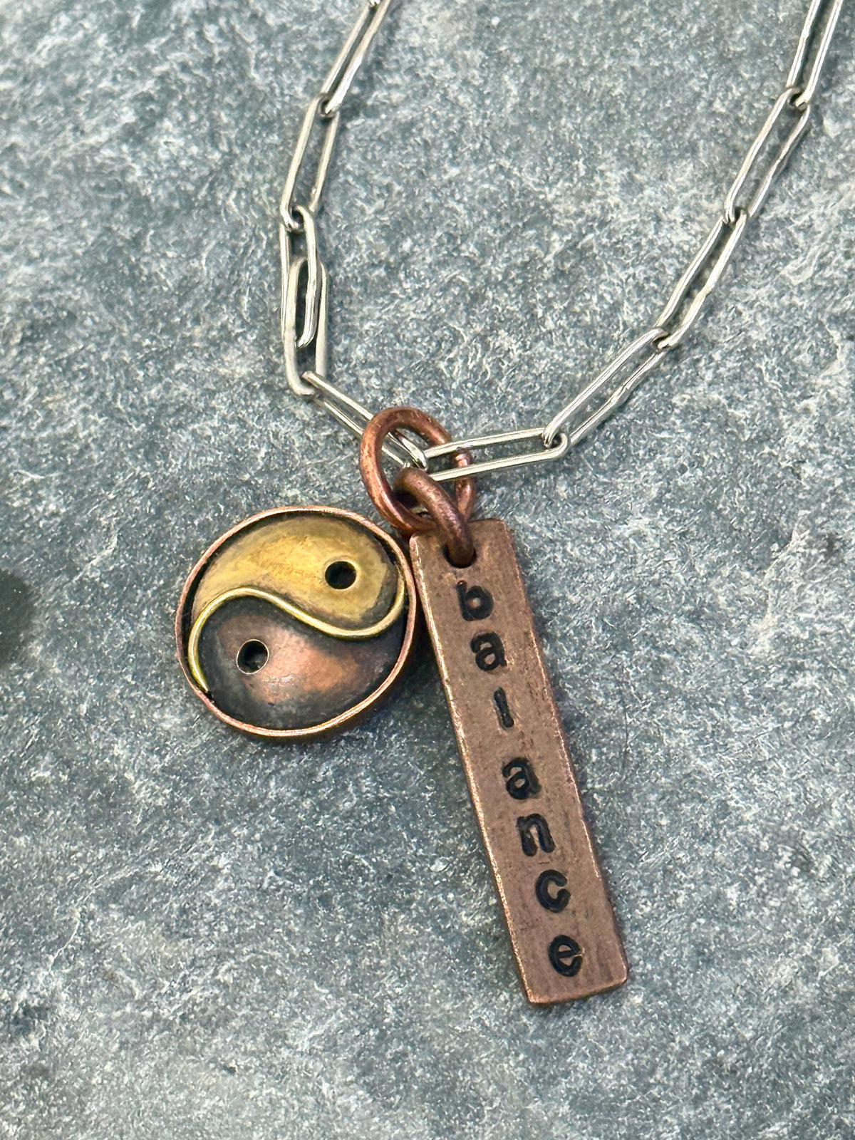 Balance and Yin-Yang Charm Necklace - Handmade by Survivors