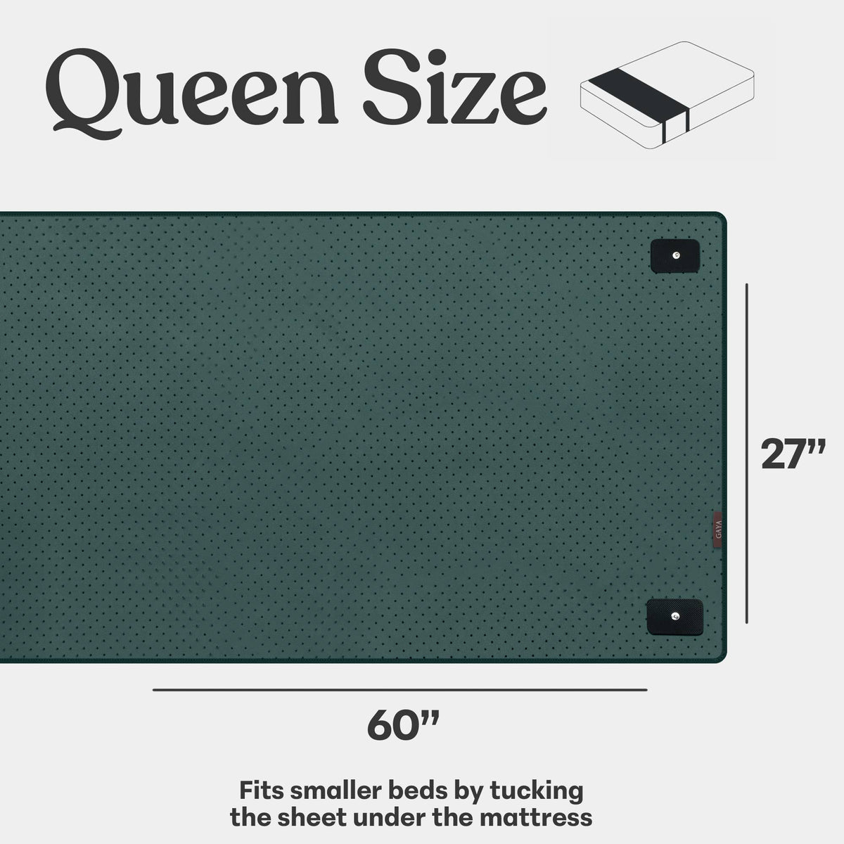 Gray Leather Grounding Mat for Bed – King & Queen