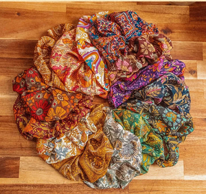 Boho Oversized Recycled Silk Scrunchie
