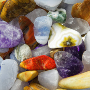 Gemstone Vial Five Elements – Amethyst, Chalcedony & Rose Quartz