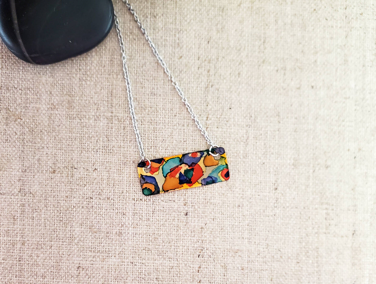 Copper & Stainless Steel Bar Necklace