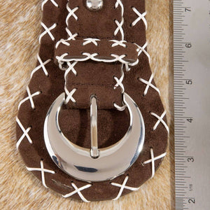 Cross Stitch Trim Vegan Leather Belt