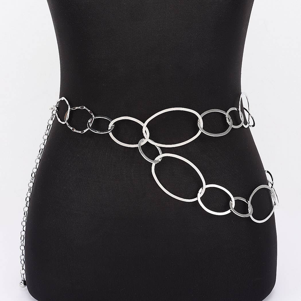 Irregular Interlinked Oval Link Waist Chain