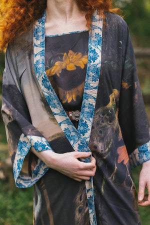 Wild Beauty Opera Duster Kimono Robe with Peacock