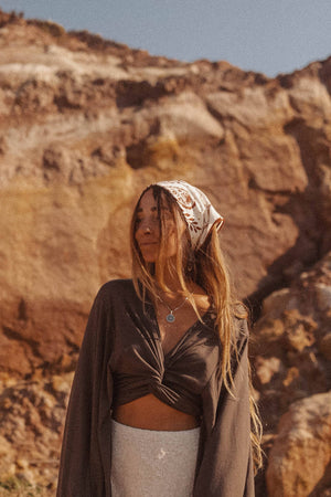 Boho Cotton Handmade Bandana Headscarf – Sargasso Sea Meadowwheel
