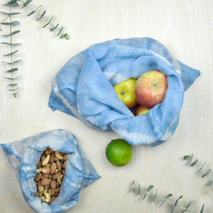 Reusable Cotton Produce Bag, Medium, Indigo Tie-Dye