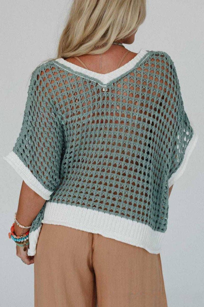 Peace Sign Knit Hooded Sweater