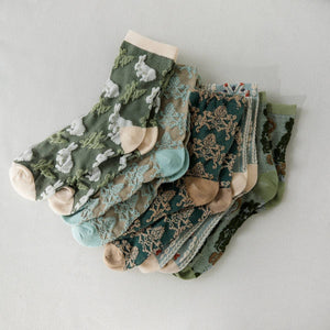 Bohemian Embossed Crew Socks