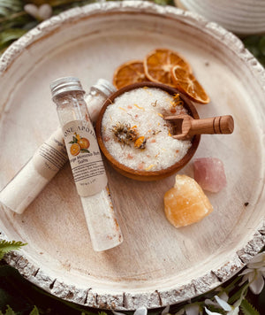 Orange Mimosa Herbal Bath Salt Tube