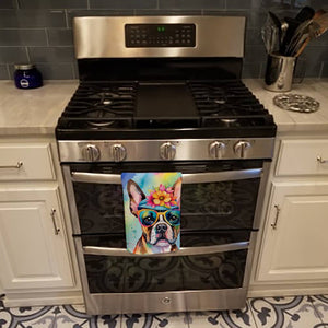 Boston Terrier Hippie Dawg Kitchen Towel