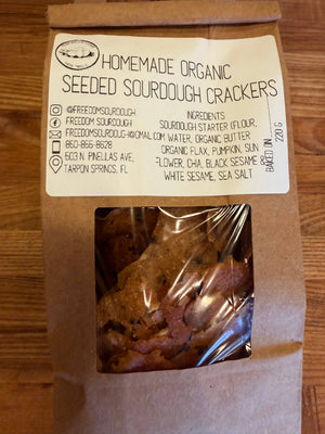 Organic Seeded Sourdough Crackers Scratch - made in house