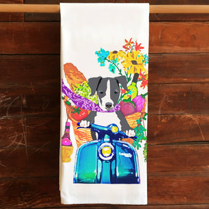 Scooter Kitchen Tea Towel Flour Sack Cotton