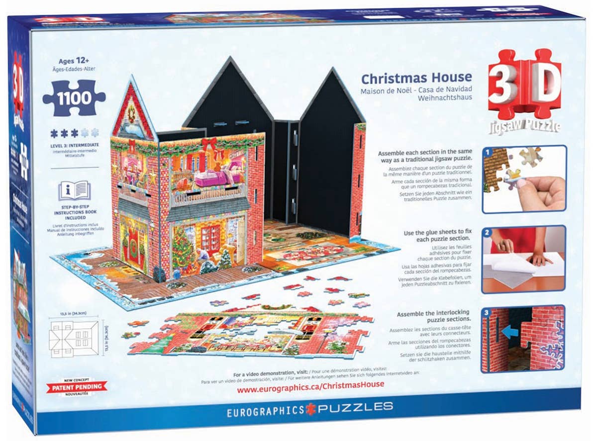 Christmas House 3D Puzzle, 1,100 Pieces