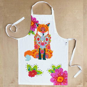 Fox floral cotton apron