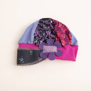 Child's Purple Floral Velvet Flapper Hat