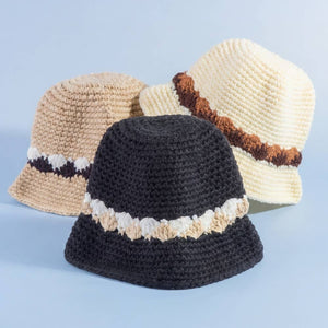 Crochet Bucket Hat With Contrast Band
