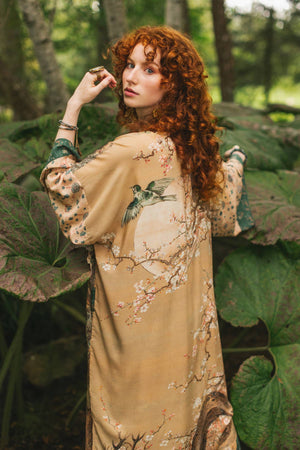 Fable Opera Duster Kimono Robe - Deer, Moon and Blossom
