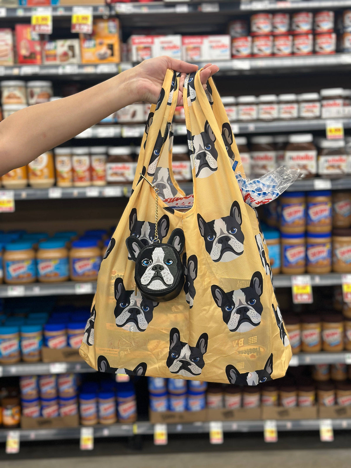 Boston Terrier Bag Charm & Reusable Shopper