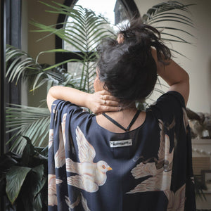 Midnight Doves Starduster Kimono Robe - In Stardust We Trust