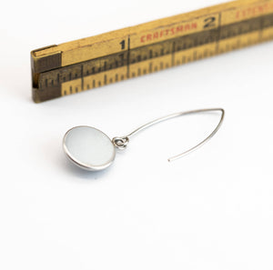 Winter Birch Stainless Steel and Glass Long Earrings Small