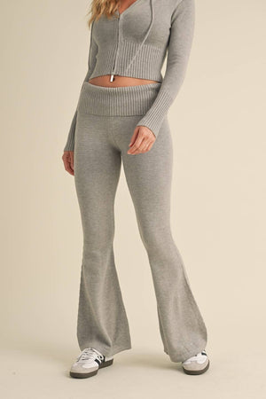 Foldover Flare Knit Sweater Pants