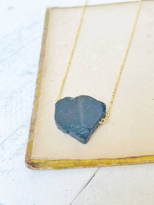 Obsidian Slab Necklace
