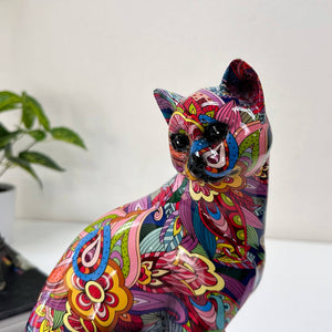 Resin Craft Floral Cat Table Top