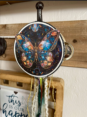 Art Nouveau Butterfly Tambourine Wall Accent