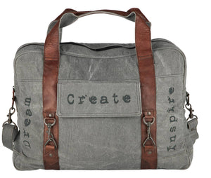 Dream Create Inspire Up-Cycled Canvas Weekender Bag