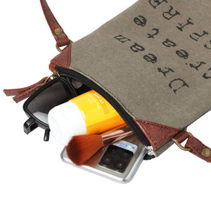 Dream Create Inspire Canvas Small Women's Crossbody Bag